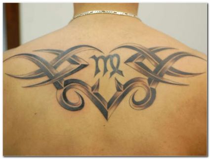 Virgo Symbol With Tribal Tats